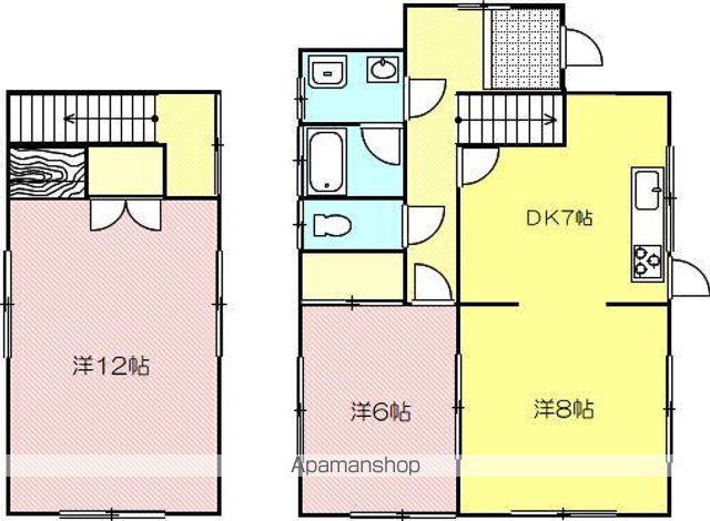 高松琴平電鉄琴平線 空港通り駅 徒歩22分 2階建 築51年(3DK)の間取り写真
