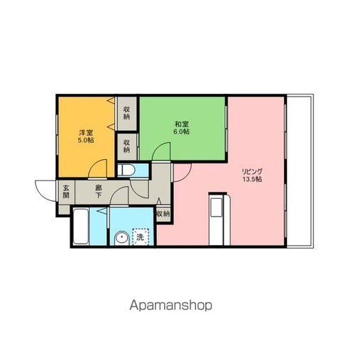 ファミール駒坂(2LDK/2階)の間取り写真