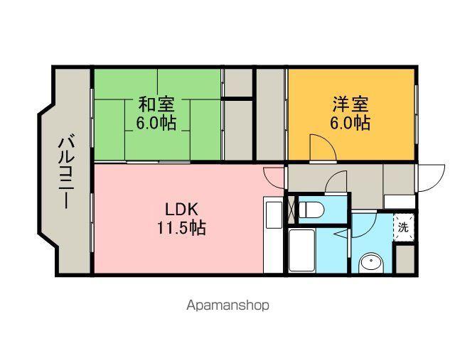 アネックス花園(2LDK/2階)の間取り写真