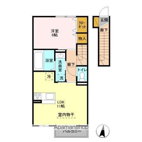 リベルタ(1LDK/2階)の間取り写真