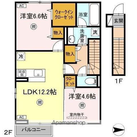 D-ROOM下城野(2LDK/2階)の間取り写真