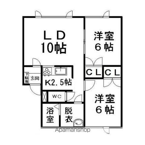 グレイス小泉Ⅱ(2LDK/2階)の間取り写真
