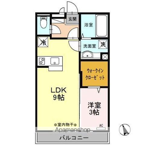 ヴェルドミール(ワンルーム/2階)の間取り写真