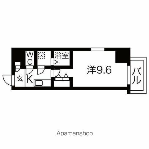 メイクス上前津Ⅱ(1K/8階)の間取り写真