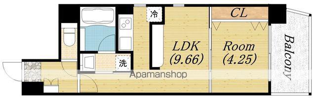 LAXRASS江戸堀(1LDK/6階)の間取り写真