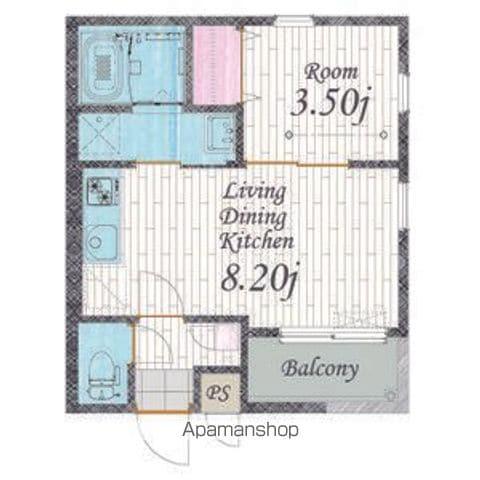 CHERIM 本陣十王町 サウス(1LDK/2階)の間取り写真