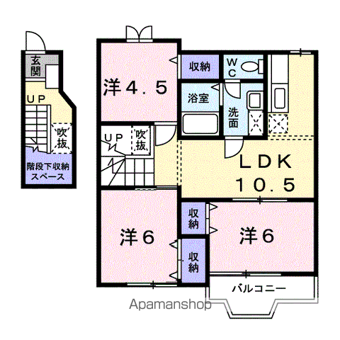アルカディアKⅠ(3LDK/2階)の間取り写真