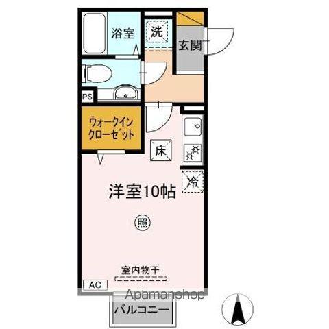 マリーパレスA(ワンルーム/1階)の間取り写真