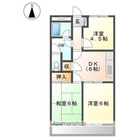 コーポあすなろ(3DK/1階)の間取り写真