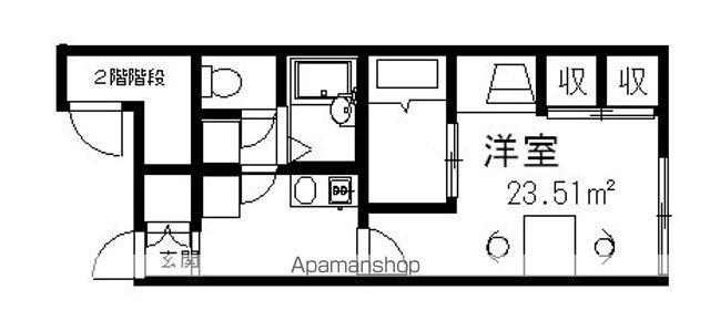 レオパレスマウンテン2(1K/1階)の間取り写真