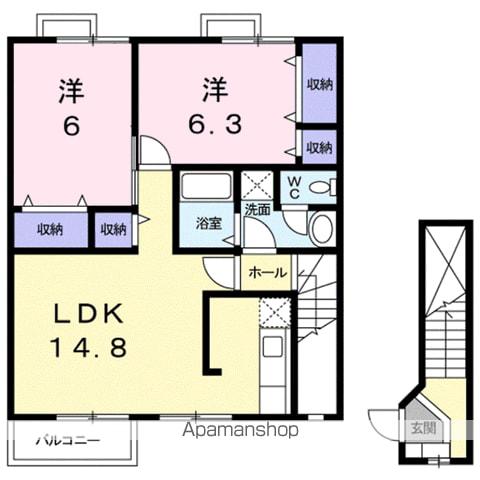 エビナールK(2LDK/2階)の間取り写真