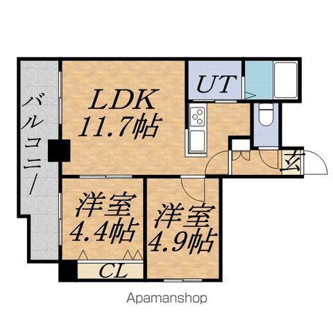 BLOCK HILLS(2LDK/9階)の間取り写真