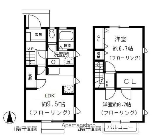 トイズボックス　オレンジ(2DK)の間取り写真
