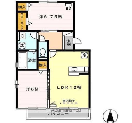 アグリーブル2(2LDK/3階)の間取り写真