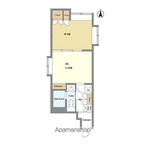 原宿東急アパートメント(1DK/1階)の間取り写真