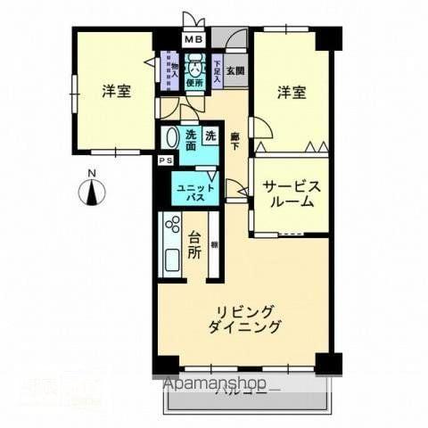 サーパス木太Ⅱ(2SLDK/8階)の間取り写真