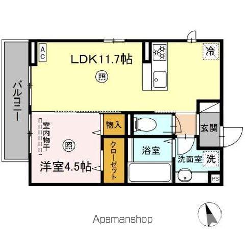グランドール西勝山(1LDK/3階)の間取り写真