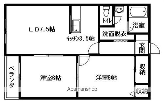 コーポニュータウン2(2LDK/2階)の間取り写真