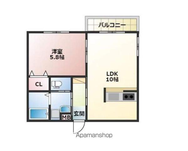 SAINT JURIEN VILLAGE(1LDK/2階)の間取り写真