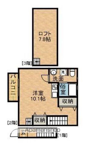 サーフハウス(ワンルーム/2階)の間取り写真