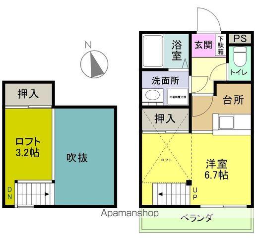 YSマンション(1K/1階)の間取り写真