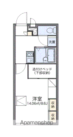 レオパレスレイク(1K/2階)の間取り写真