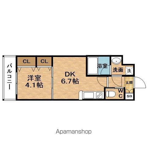 CHOEI65PREGIONAKATSU(1DK/4階)の間取り写真