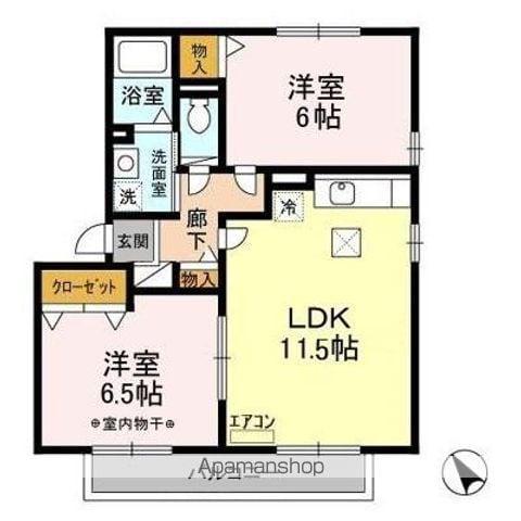 ファースト・エアフォルク123(2LDK/2階)の間取り写真