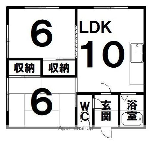 パークマンション3(2LDK/2階)の間取り写真