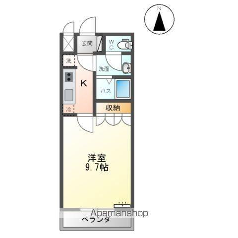 WINGKASHIMA(1K/1階)の間取り写真