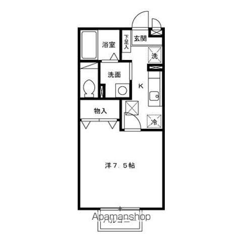 サンテラスPIXY(1K/1階)の間取り写真