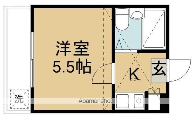 スカイコート(1K/2階)の間取り写真