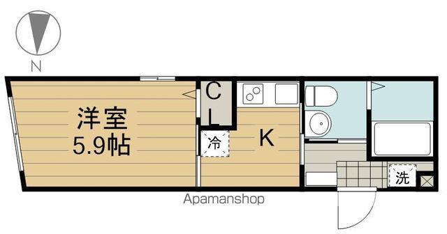EXIA府中(1K/2階)の間取り写真