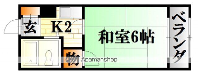 長山コーポラス(1K/3階)の間取り写真