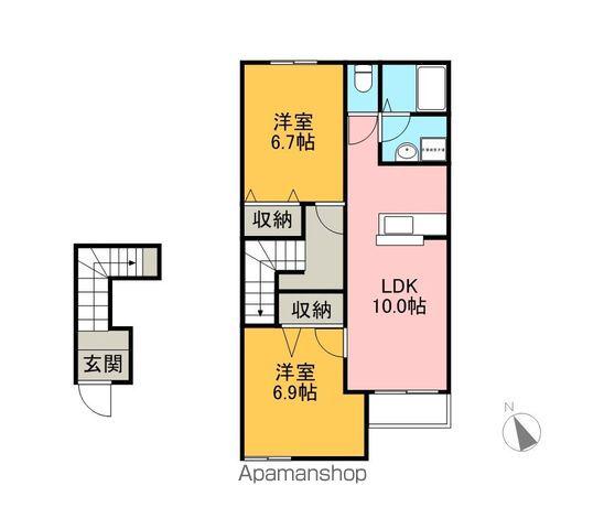 マリアージュⅢ(2LDK/2階)の間取り写真