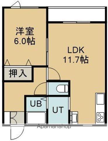 メゾンT(1LDK/2階)の間取り写真