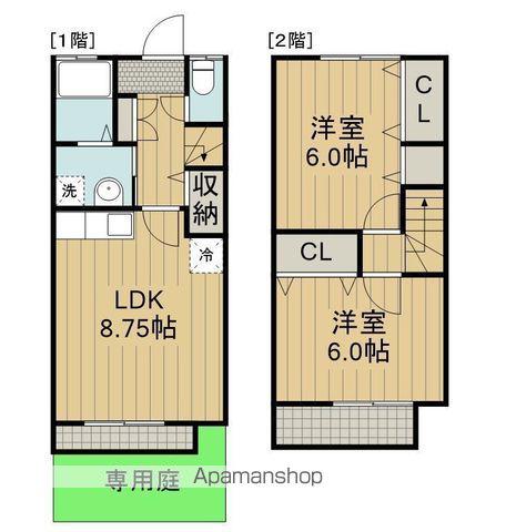 コート西砂A(2DK/1階)の間取り写真
