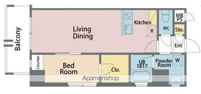 サンドキャッスル佐古一番町(1LDK/6階)の間取り写真