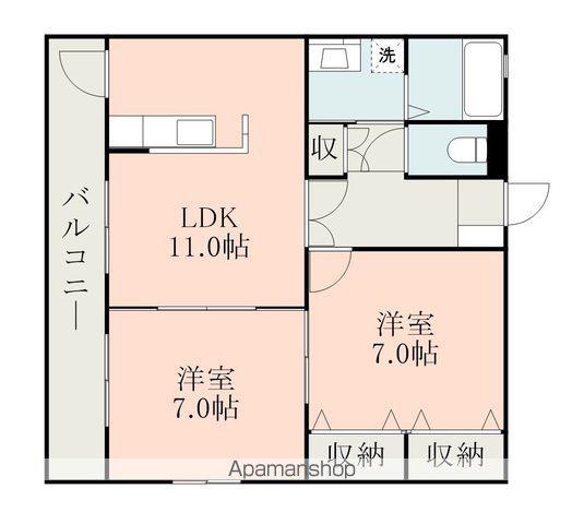 コートプレイス龍田Ⅱ(2LDK/2階)の間取り写真