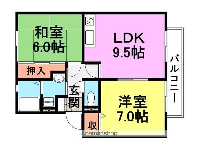 パル武庫川(2LDK/1階)の間取り写真