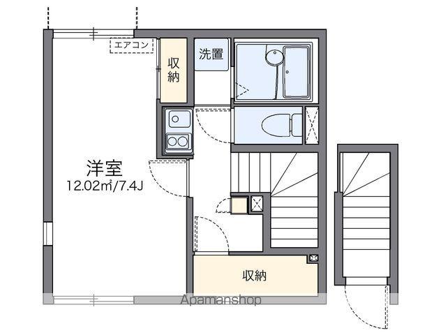 レオネクスト喜多Ⅱ(1K/2階)の間取り写真