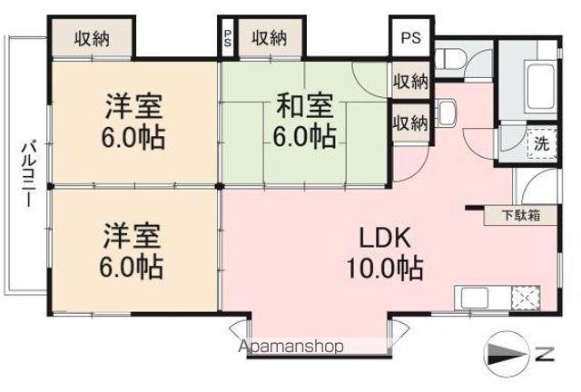 山愛ビル(3LDK/3階)の間取り写真