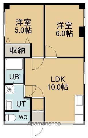 ハイツコーユー富岡(2DK/1階)の間取り写真
