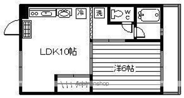 細山田ビル(1LDK/6階)の間取り写真