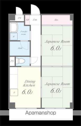 ドムール三国(2DK/3階)の間取り写真