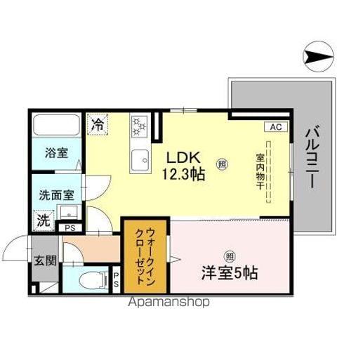 D-ROOM山上(1LDK/3階)の間取り写真