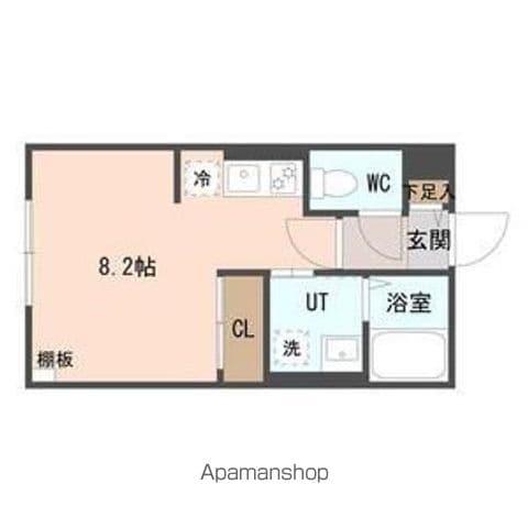 COFFRET平和通6(1K/1階)の間取り写真