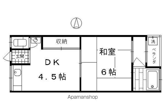 シャトー宝倉(1DK/3階)の間取り写真