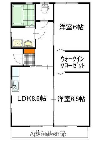 常磐線 勝田駅 徒歩28分 1階建 築20年(2DK)の間取り写真