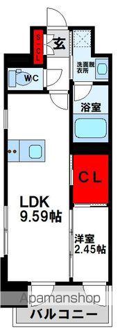 プレジデンス ざ 三萩野(1LDK/14階)の間取り写真